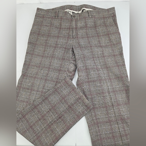 Brax Feel Good Other - Brax Feel Good Men's Gray Brown Plaid Pants Size 40x34 I-3318